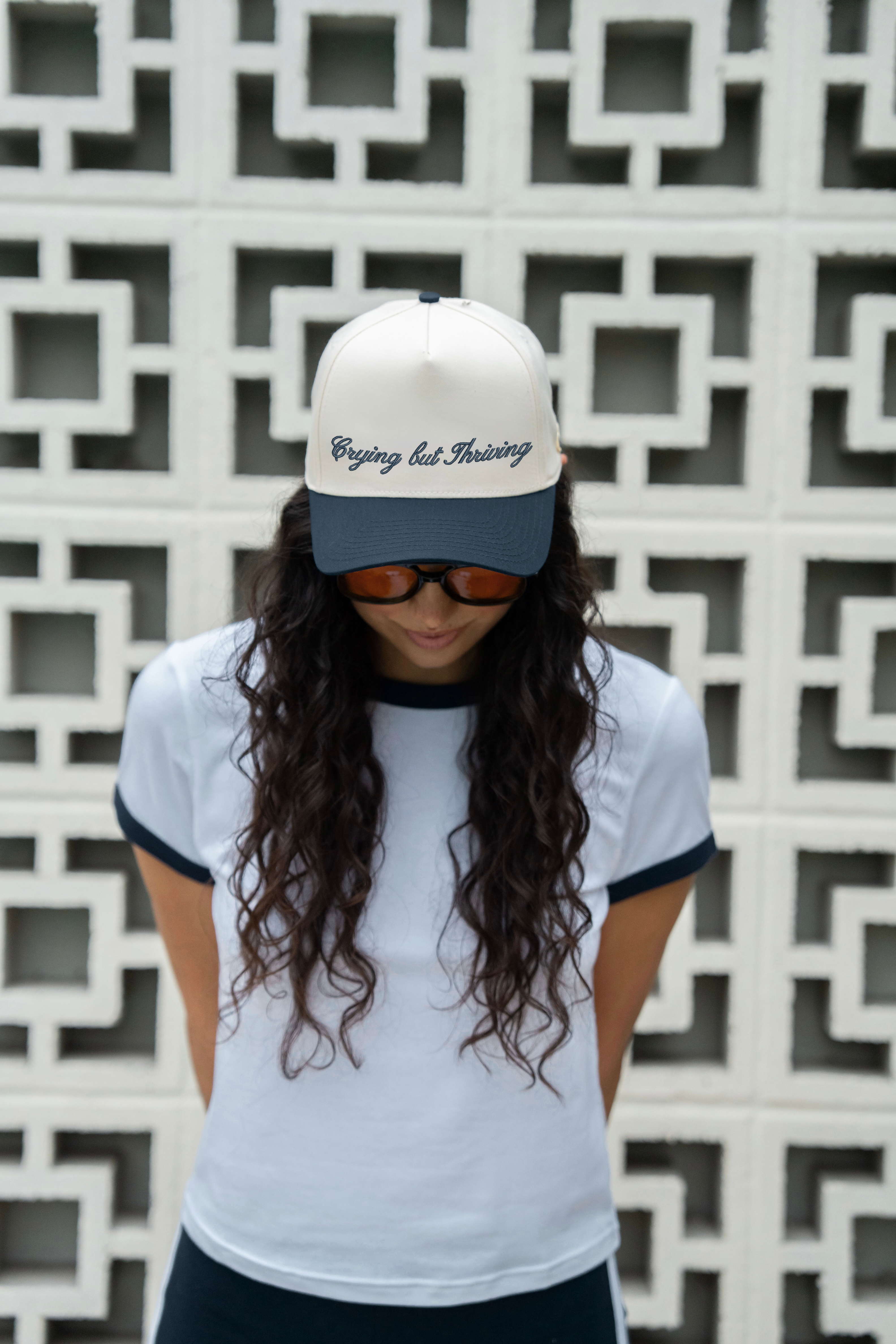 Crying but Thriving Embroidered Twill Hat