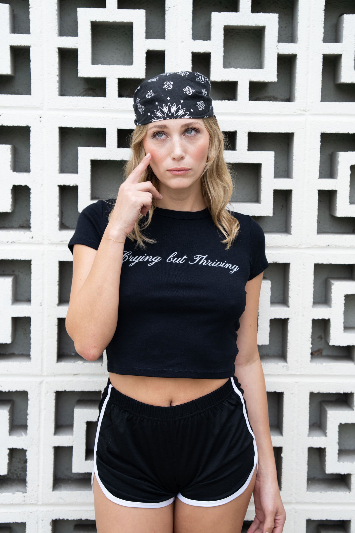 Crying But Thriving Cropped Tee
