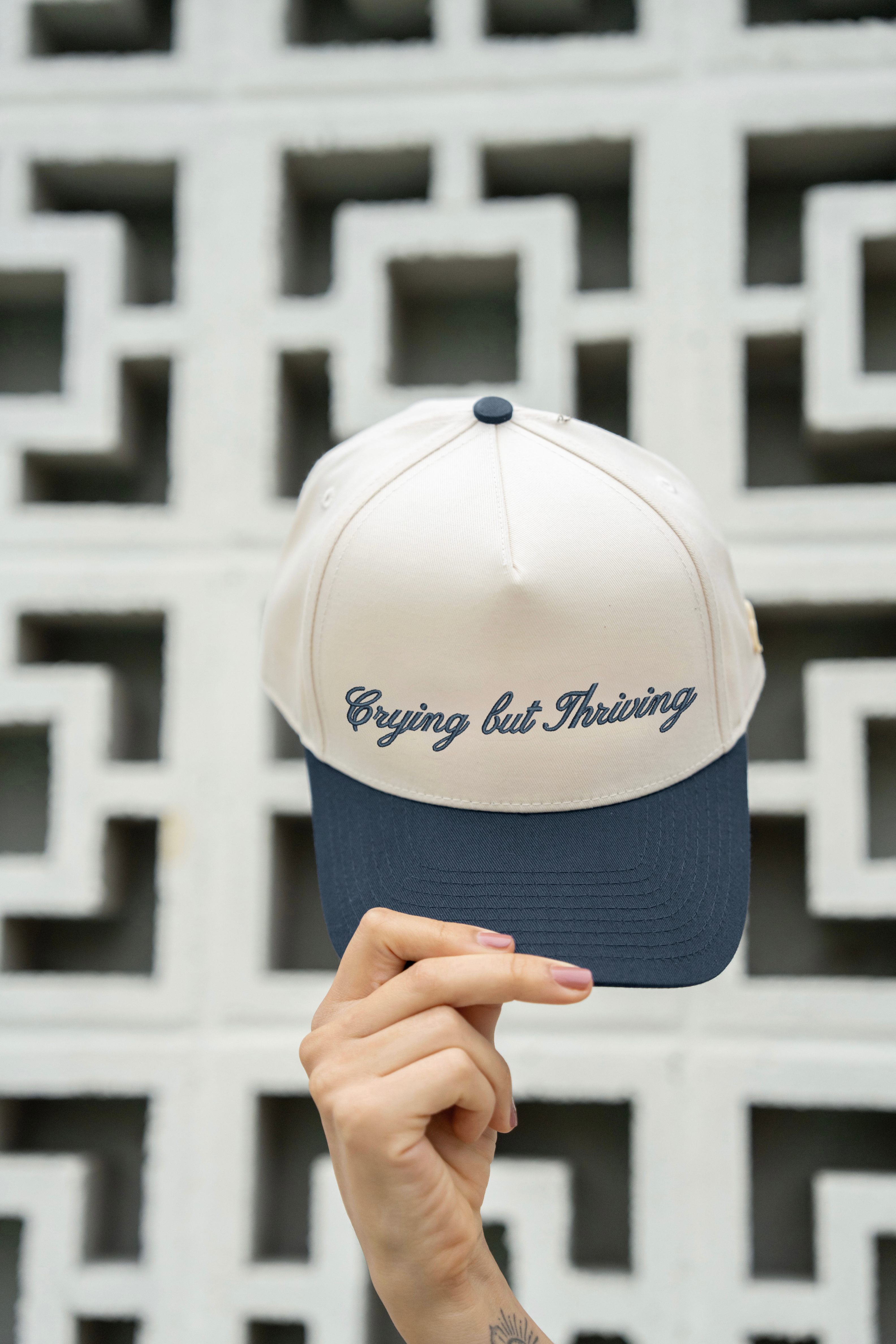 Crying but Thriving Embroidered Twill Hat