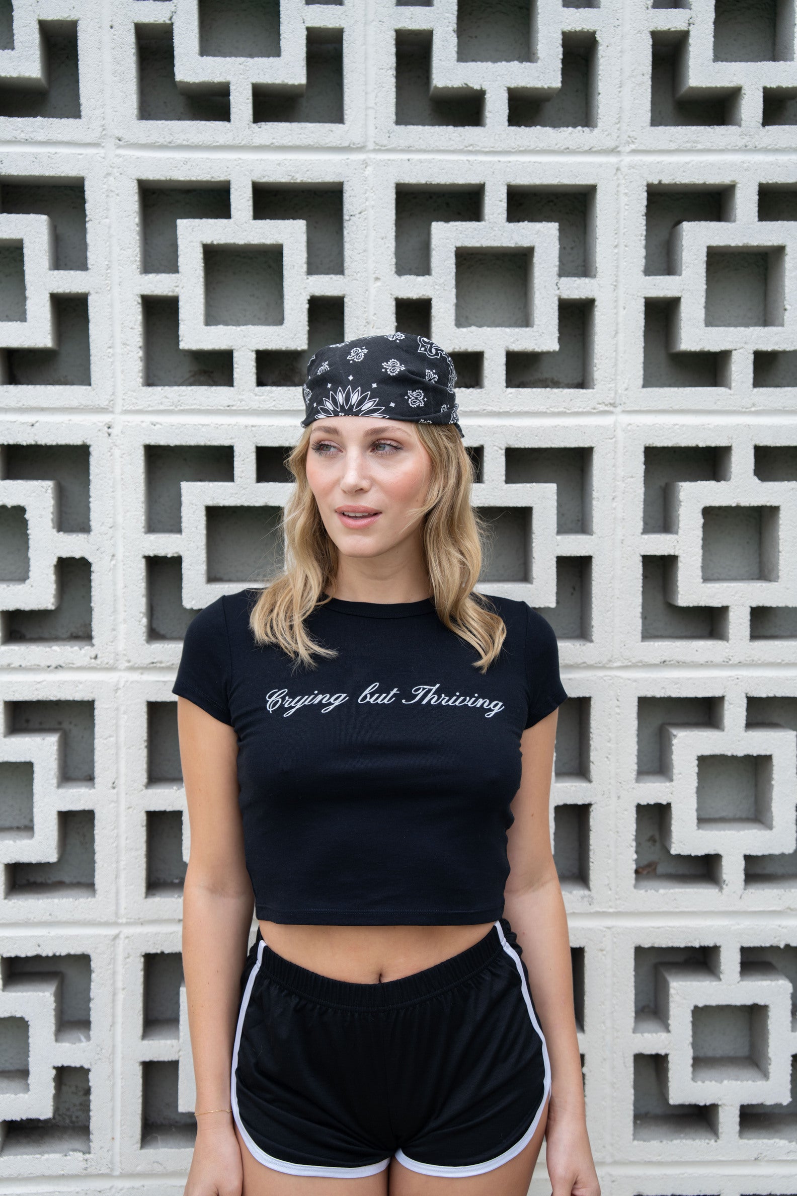 Crying But Thriving Cropped Tee